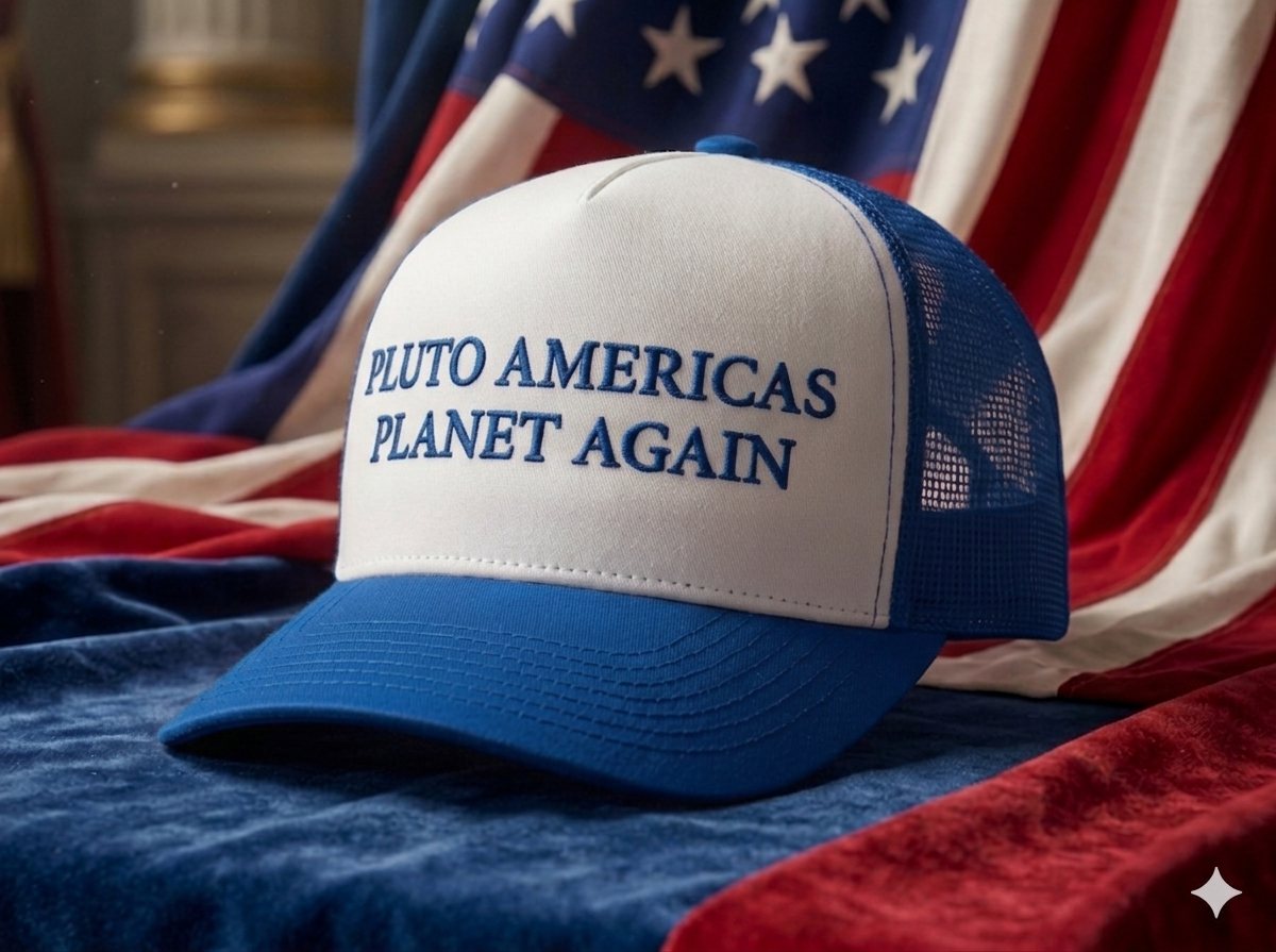 PLUTO AMERICAS PLANET AGAIN Trucker Cap