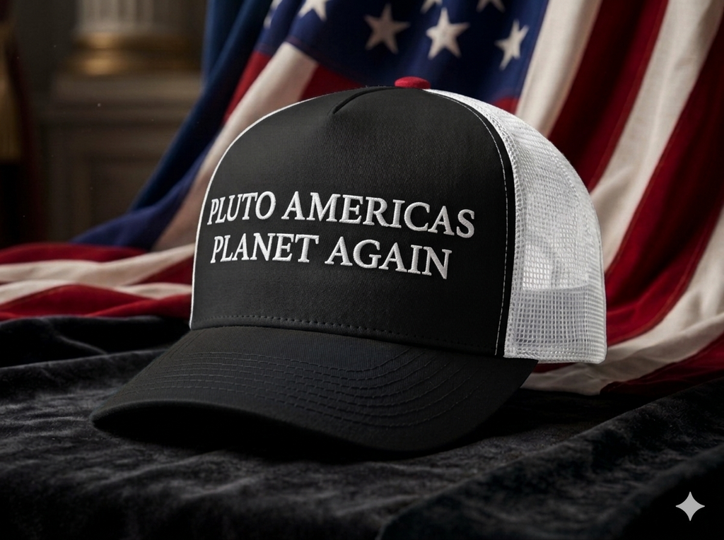 PLUTO AMERICAS PLANET AGAIN Trucker Cap